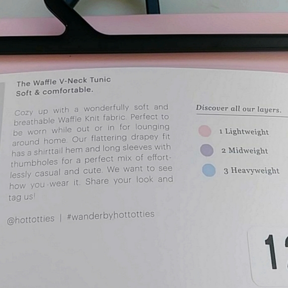 Hottotties Waffle Collection V-Neck Tunic Top Black Size Small - Picture 4 of 5